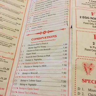 the menu