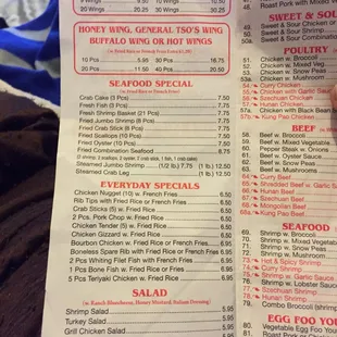 the menu