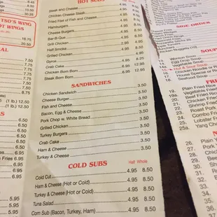 menu, sushi and sashimi