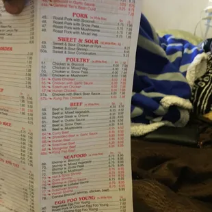menu