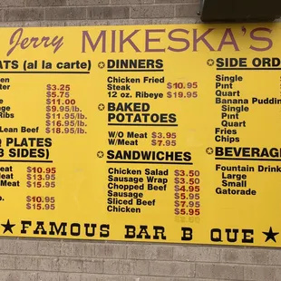 Mikeska&apos;s BBQ Restaurant Menu