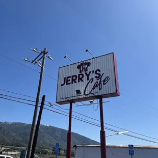 a sign for jerry&apos;s cafe