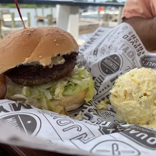 Goat cheese burger