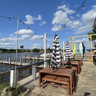 New tables and benches give a refresh to the dock