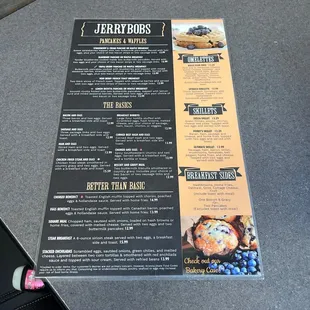 Breakfast menu and everything is delicious