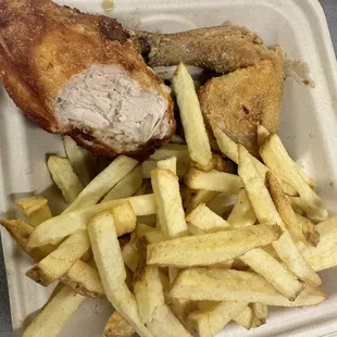 Delicious crispy and moist fried chicken entree
