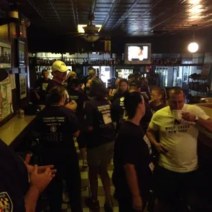 Gathering before the Purple Stride 5k run for Pancreatic Cancer