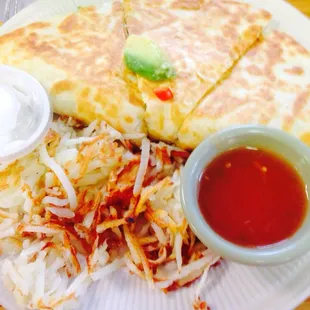 Breakfast Quesadilla with avocado