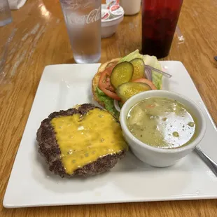 The Classic Cheeseburger and Soup...