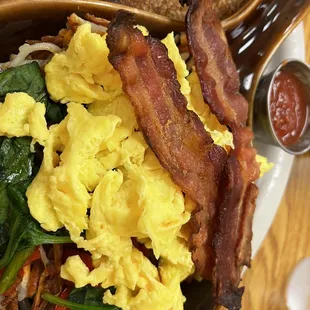 Asparagus skillet with bacon and GF toast!