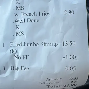My receipt