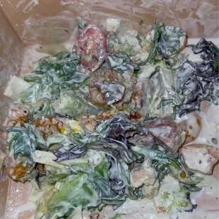 Flame salad with shrimp