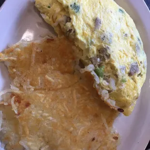 Italian omelette with hash browns (comes w/ a side of toast)
