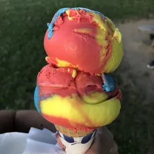 a colorful ice cream cone