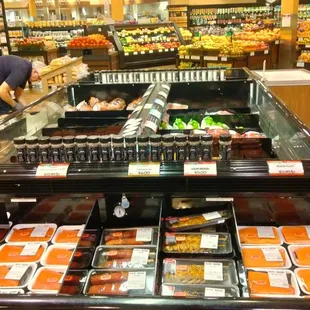 a display of food items