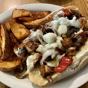 Grilled chicken Philly and wedges