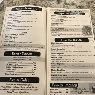 the menu