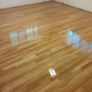 a hardwood floor in a room