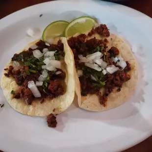 Chorizo taco with onion and cilantro