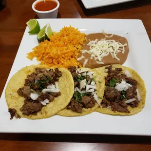 three tacos on a plate