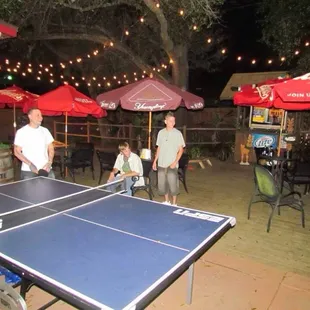 Ping-pong , corn hole anybody . Come enjoy us on the patio...