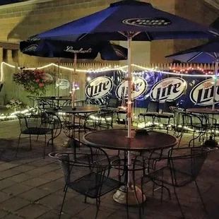 Nice view of the patio in the evening