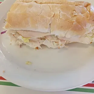 1/2 Turkey and cheese sub
