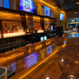 the bar and televisions
