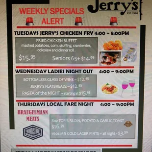 the menu for the restaurant