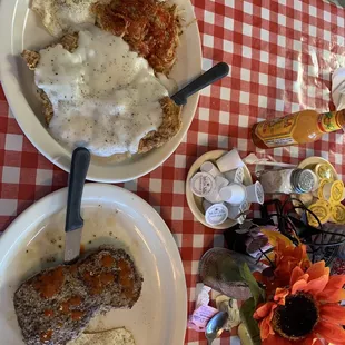 Steak &amp; eggs, chicken fried steak &amp; eggs.