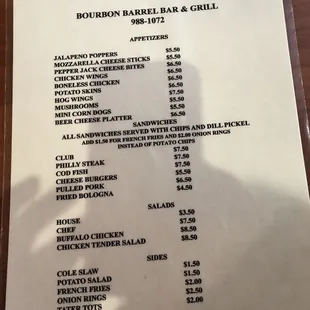 menu