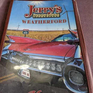 Jerry&apos;s menu cover