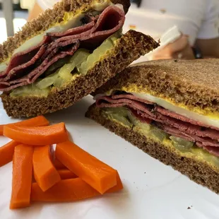 Hot Pastrami Sandwich with cheese