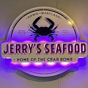 a sign with a crab on it