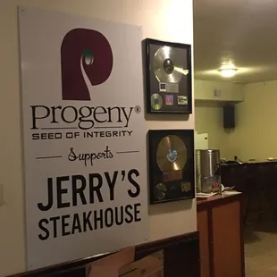 a sign for the restaurant