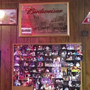 a wall of memorabilia