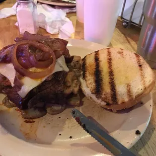 OMG! I ordered the steak sandwich. I actually saw the cook pull a whole ribeye out of the frig and cut the steak off for this sandwich
