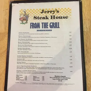 the menu