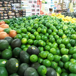 a display of avocados