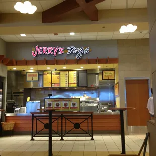 Jerry&apos;s wood fired dogs in the airport.