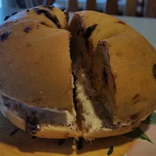 Pumpkin Chocolate Chip Bagel.