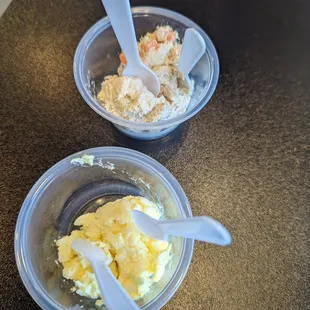 two bowls of food