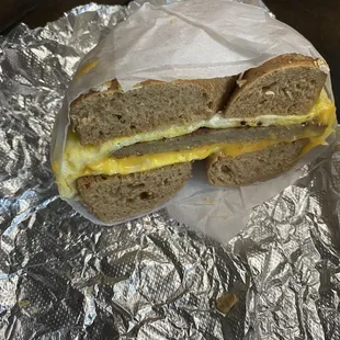 Build your own bagel breakfast Egg Sandwich on a multigrain bagel with egg, cheese, &amp; Turkey sausage.