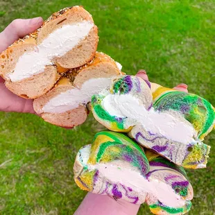 Everything Bagel &amp; Rainbow Bagel (@paigeeatshouston on Instagram)