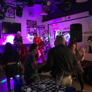 a band playing