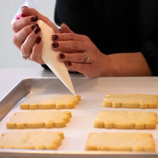 a cookie being made