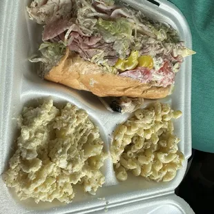 Fugetaboutit (I may have misspelled that bit close enough) potato salad and macaroni salad.