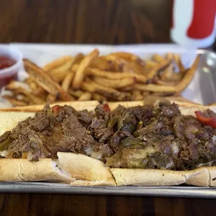 Jersey Joe&apos;s Cheesesteak with fries and a soda