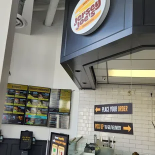 The counter &amp; menu