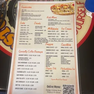 the menu